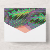 Modern Calathea Plantpatroon Bruiloft All In One Uitnodiging (Achterkant)