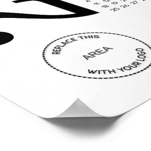 Modern Calendar 2026 Bedrijf Logo QR Code Poster (Hoek)