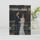 Modern Calendar Week Photo Save The Date Wedding Kaart (Staand voorkant)