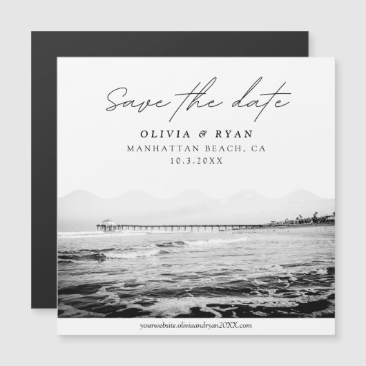 Modern California Beach Save the Date Magnet (Voorkant / Achterkant)