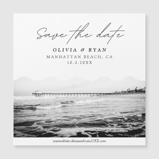 Modern California Beach Save the Date Magnet (Voorkant)