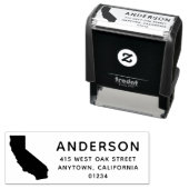 Modern CALIFORNIA State Shape Retouradres Zelfinktende Stempel (In situ)