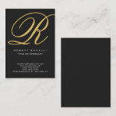 Modern Calligrafie Gold Monogram Visitekaartje (Voorkant / Achterkant)