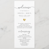 Modern Calligrafie Gold Welcome Wedding Program Programmakaart (Voorkant)