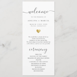 Modern Calligrafie Gold Welcome Wedding Program Programmakaart