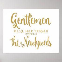Modern Calligrafie Mannen Bathroom bord Afdrukken Poster