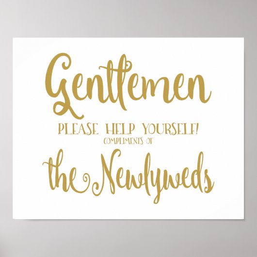 Modern Calligrafie Mannen Bathroom bord Afdrukken Poster (Voorkant)