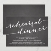 MODERN CALLIGRAFIE | REHEARSAL DINER INVITATION KAART (Voorkant / Achterkant)