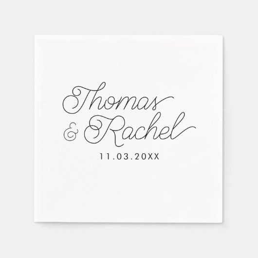Modern calligrafie script bruiloft receptie nakin servet (Voorkant)