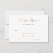 Modern Calligrafie Script Elegant Gold RSVP Kaart (Voorkant)