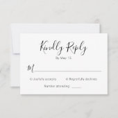 Modern Calligrafie Script Hart Bruiloft RSVP Kaart (Voorkant)