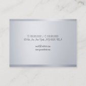 Modern Calligrafie Script Silver Look Sjabloon Visitekaartje (Achterkant)