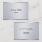 Modern Calligrafie Script Silver Look Sjabloon Visitekaartje (Voorkant / Achterkant)