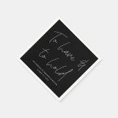Modern Calligrafie Vows Black Wedding Servet (Hoek)