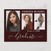 Modern Calligrafiescript 3 Foto Brgdy Afstuderen Briefkaart (Voorkant)