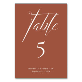 Modern Calligrafiescript Terracotta Wedding Kaart