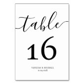 Modern calligrafietabelnummer kaart (Achterkant)