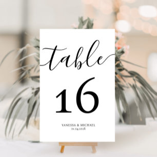 Modern calligrafietabelnummer kaart