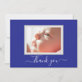 Modern Calligraphy Baby Boy Photo Collage Birth Aankondiging (Achterkant)