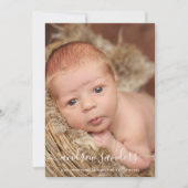 Modern Calligraphy Birth of a Baby Boy Aankondiging (Voorkant)