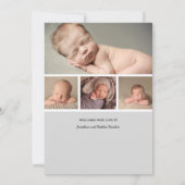 Modern Calligraphy Birth of a Baby Boy Aankondiging (Achterkant)