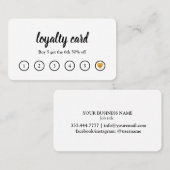 Modern Calligraphy Black & White Minimalist  Klantenkaartje (Voorkant / Achterkant)