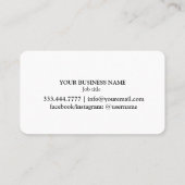 Modern Calligraphy Black & White Minimalist  Klantenkaartje (Achterkant)