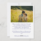 Modern Calligraphy Blue Married Little Christmas Feestdagenkaart (Achterkant)