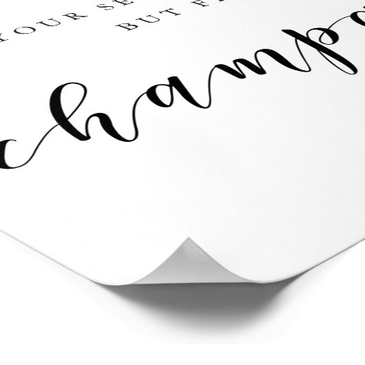 Modern Calligraphy But First Champagne Wedding Poster (Hoek)