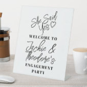 Modern Calligraphy Engagement Party Welkom Pedest Reclamebord Met Voetstuk (Insitu)