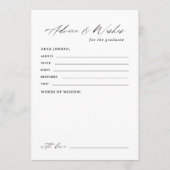 Modern Calligraphy Graduation advice & wishes Advieskaart (Voorkant)