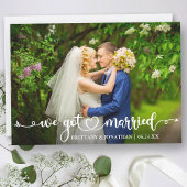 Modern Calligraphy Heart We Got Married Wedding Aankondiging