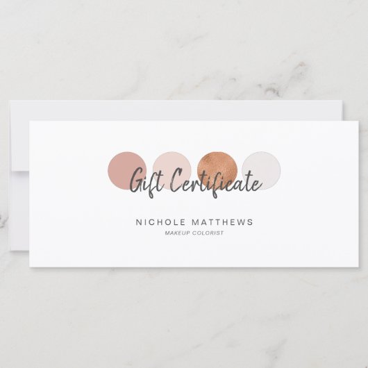 Modern Calligraphy Kleurenpalet Cadeaubon Kaart (Voorkant)