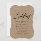 Modern Calligraphy Kraft Wedding Kaart (Voorkant)