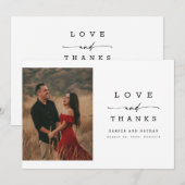 Modern Calligraphy Lettering Wedding Photo Bedankkaart (Voorkant / Achterkant)