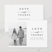 Modern Calligraphy Lettering Wedding Photo Bedankkaart (Voorkant / Achterkant)