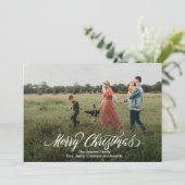 Modern Calligraphy Merry Christmas Feestdagenkaart (Staand voorkant)