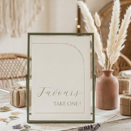Modern Calligraphy Minimalist Arch Favors Sign Kaart