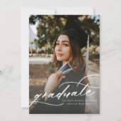 Modern Calligraphy Photo Graduation Vertical Aankondiging (Voorkant)