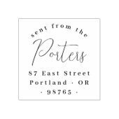 Modern Calligraphy Retro Sent From Return Address Rubberstempel (Afrduk)