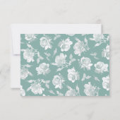 Modern Calligraphy Sage Green Floral Wedding RSVP  Notitiekaartje (Achterkant)