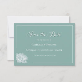 Modern Calligraphy Sage Green Floral Wedding Save The Date