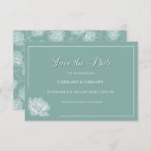 Modern Calligraphy Sage Green Floral Wedding Save The Date (Voorkant / Achterkant)