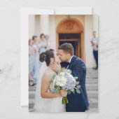 Modern Calligraphy Script 2 Photo Overlay Wedding Kaart (Achterkant)