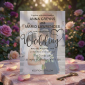Modern Calligraphy Script 2 Photo Overlay Wedding Kaart