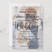 Modern Calligraphy Script 2 Photo Overlay Wedding Kaart (Voorkant)