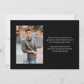 Modern Calligraphy Script 3 Foto Afstuderen Aankondiging (Achterkant)