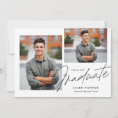 Modern Calligraphy Script 3 Foto Afstuderen Aankondiging (Voorkant)