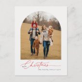 Modern Calligraphy Script Christmas Family Photo Feestdagenkaart (Voorkant)