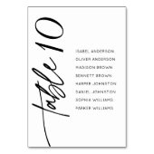 Modern Calligraphy Script Wedding Seating Chart Kaart (Voorkant)